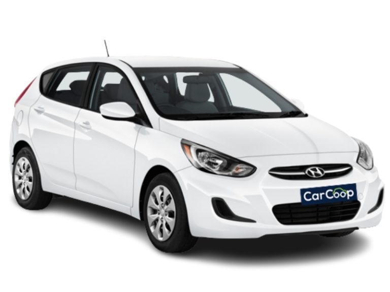 Hyundai Accent hatchback displayed, highlighting its contemporary design and efficient use of space.